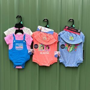 Baby Bodysuit Romper Onsie Sun Hat 6-Piece Set Size 6-9M